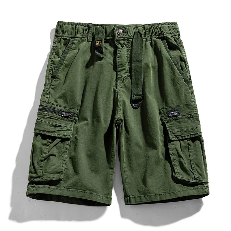 CAAYU Summer Mens Cargo Tactical Short Pants Multi-pocket Shorts Men Oversize Clothing Casual Fashion Jogger Outdoor Khaki Pants