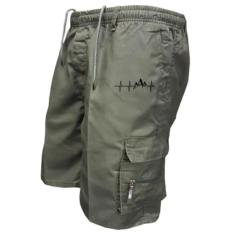 2025 Men's brand clothing multi-pocket loose drawstring outdoor sports pants summer street fashion shorts casual cargo pants