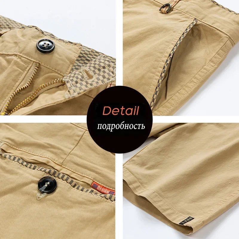 New Summer Men Cotton Cargo Shorts Men Fashion Breeche Bermuda Beach Jogger Shorts Men Tactical Casual Shorts Male Dropshipping