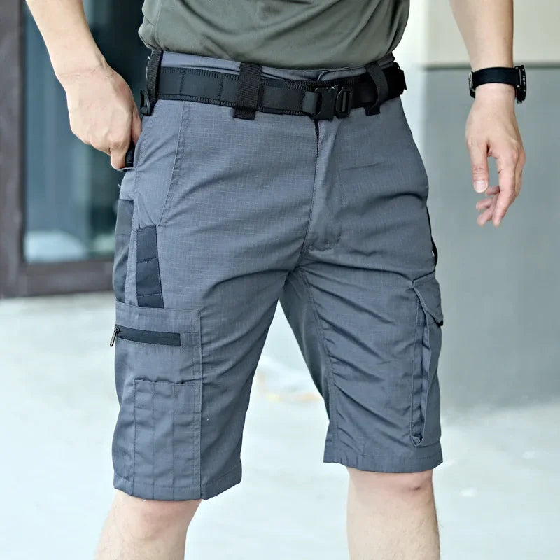 Men's Working Cargo Shorts Summer Breathable Multi-pocket Casual Pants Outdoor Climbing Wear-resistant Camouflage Shorts Male