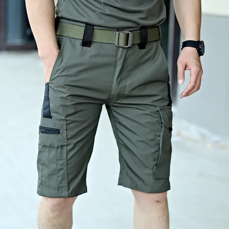 Men's Working Cargo Shorts Summer Breathable Multi-pocket Casual Pants Outdoor Climbing Wear-resistant Camouflage Shorts Male