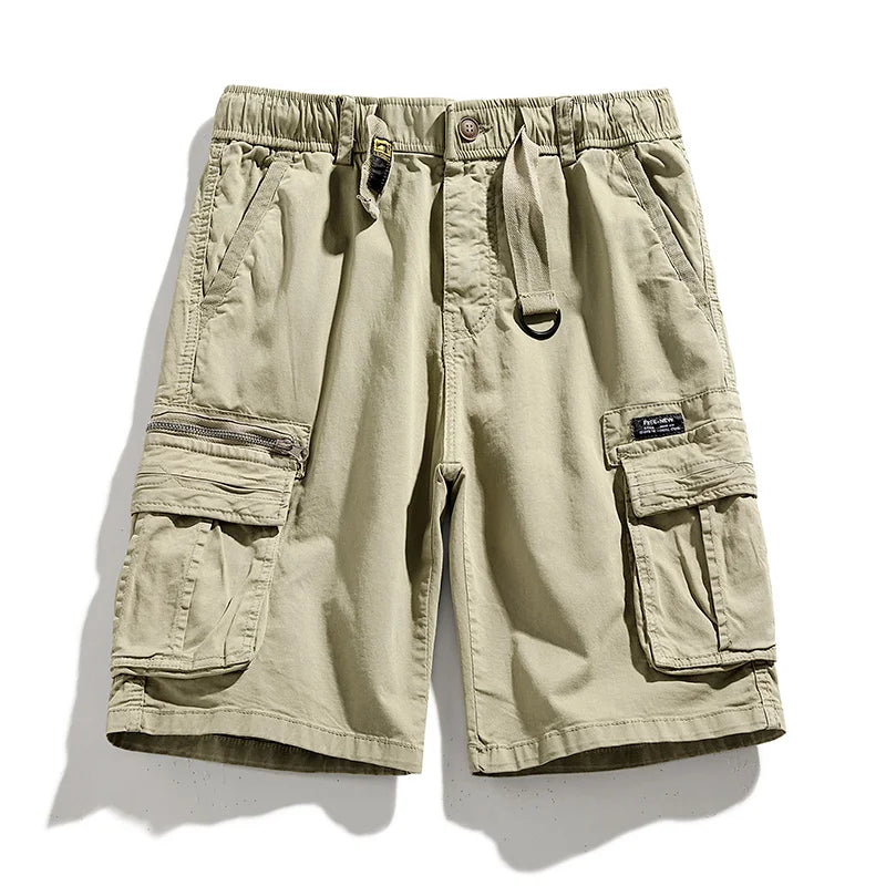 CAAYU Summer Mens Cargo Tactical Short Pants Multi-pocket Shorts Men Oversize Clothing Casual Fashion Jogger Outdoor Khaki Pants