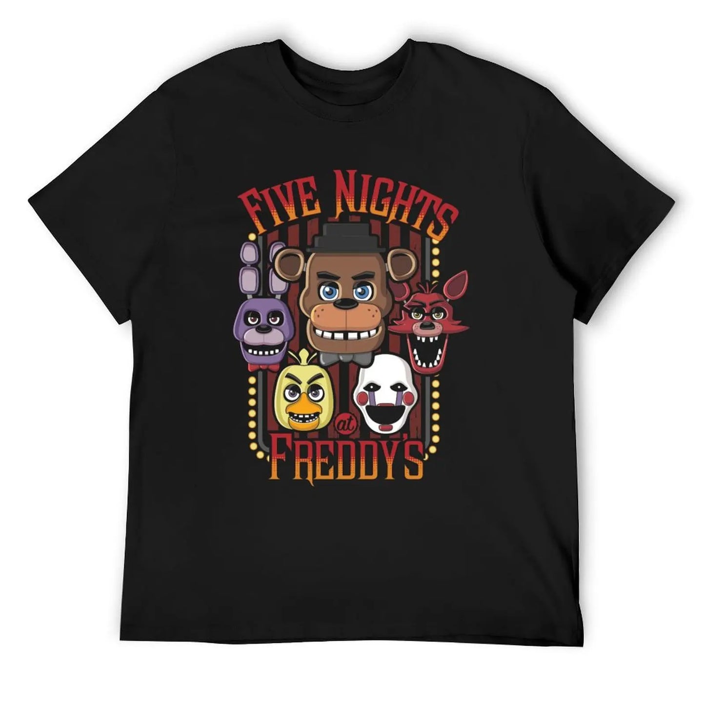 Five Nights At Freddy_s Pizzeria Multi-Character T-Shirt Anime t-shirt shirts graphic tees men clothing